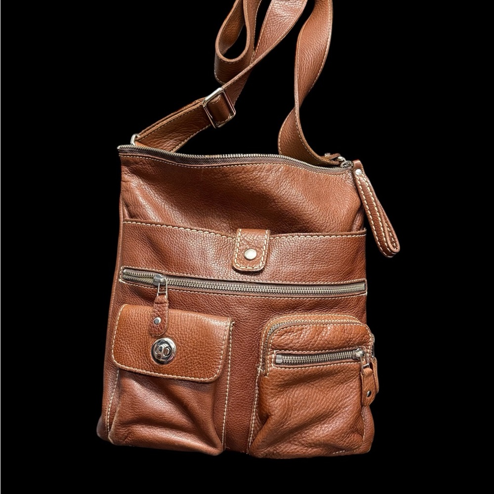 Roots Tan Leather Women's Crossbody Bag